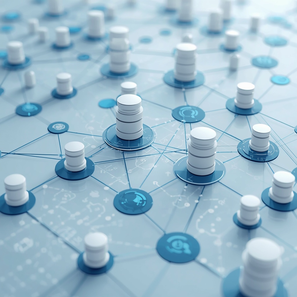 Digital automation workflow visualized as interconnected nodes and paths on a clean modern interface